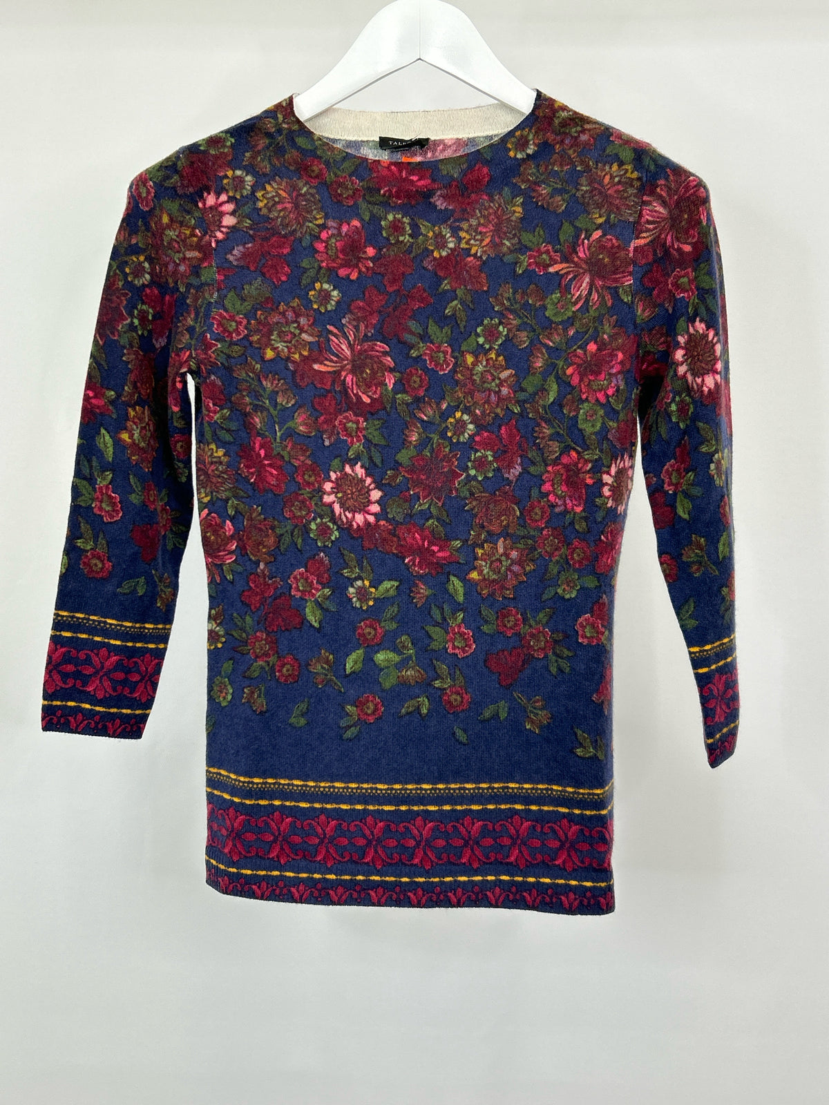TALBOTS Size M NAVY FLORAL Women Sweater