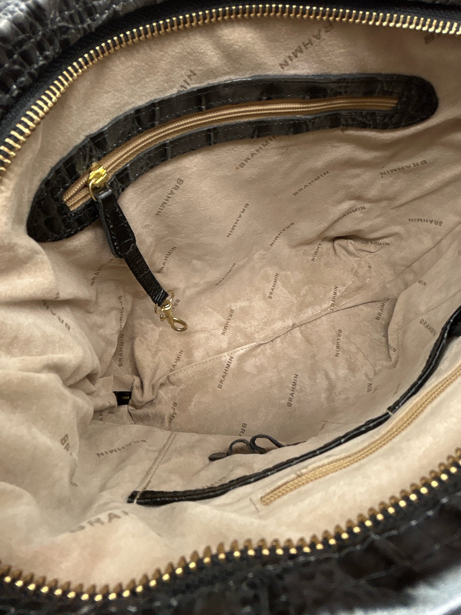 BRAHMIN black and grey Women Tote