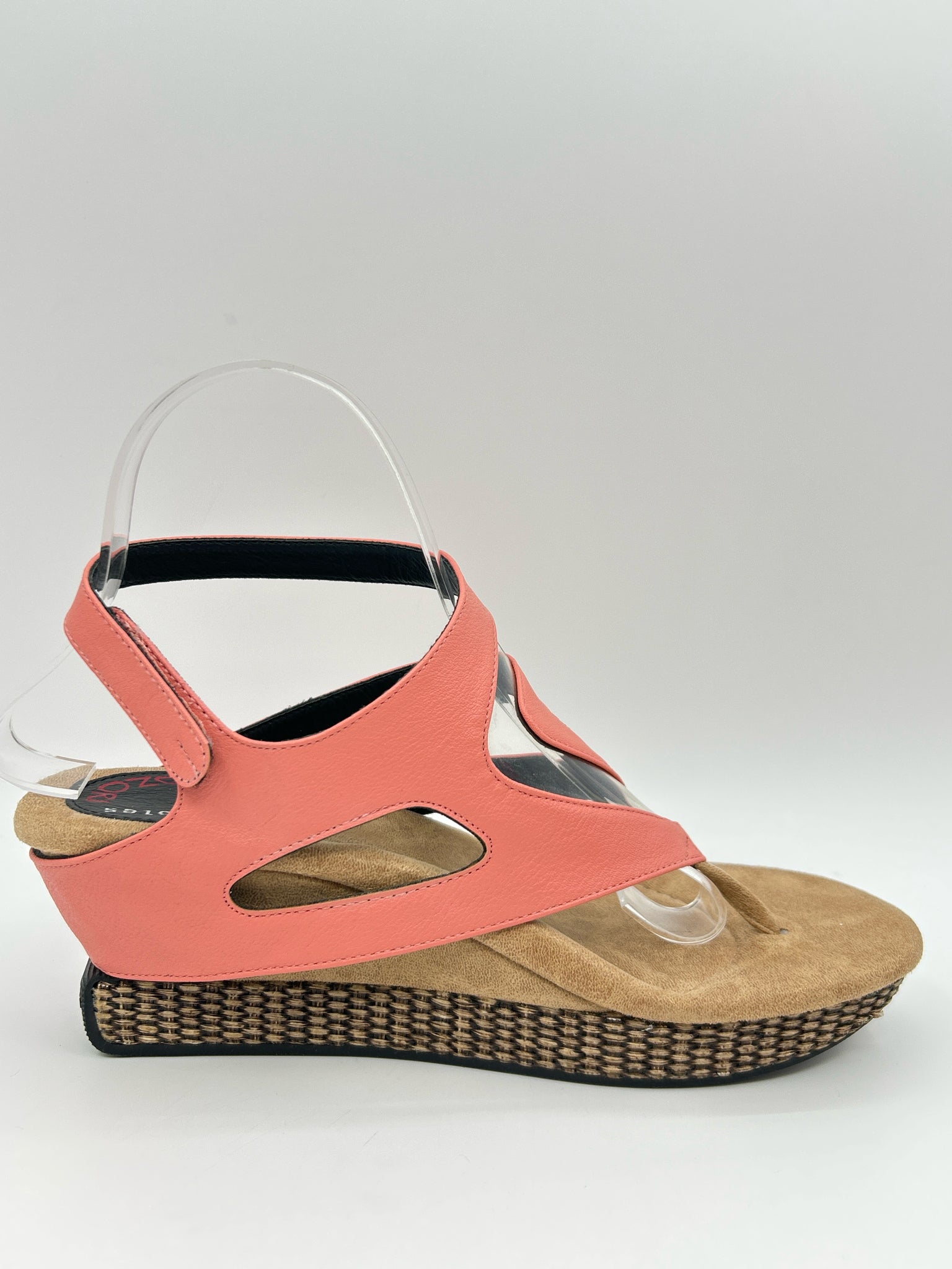 Modzori Size 8 CORAL AND BLACK Women Sandal