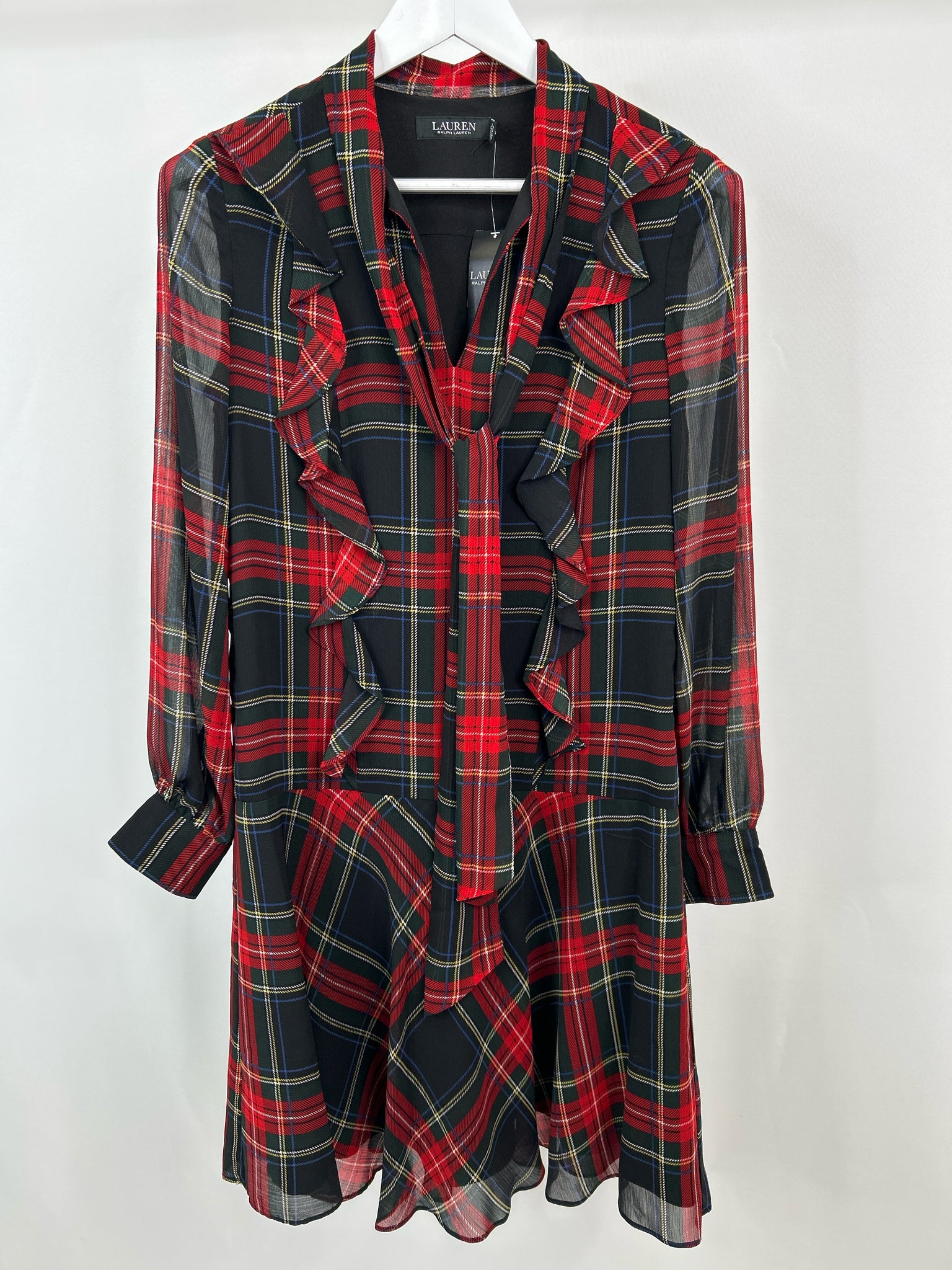 Lauren Ralph Lauren Size 6 Red Plaid Women Dress