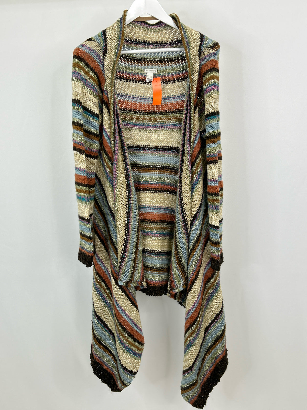BOSTON PROPER Size XS/S Brown Stripes Women Cardigan