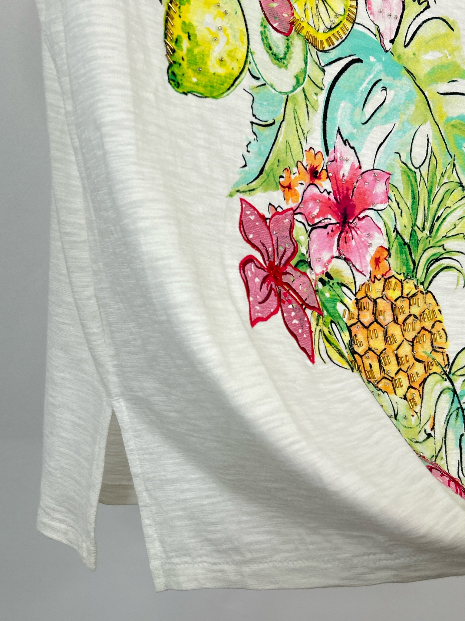 CHICO'S Size S White Floral Women T-shirt