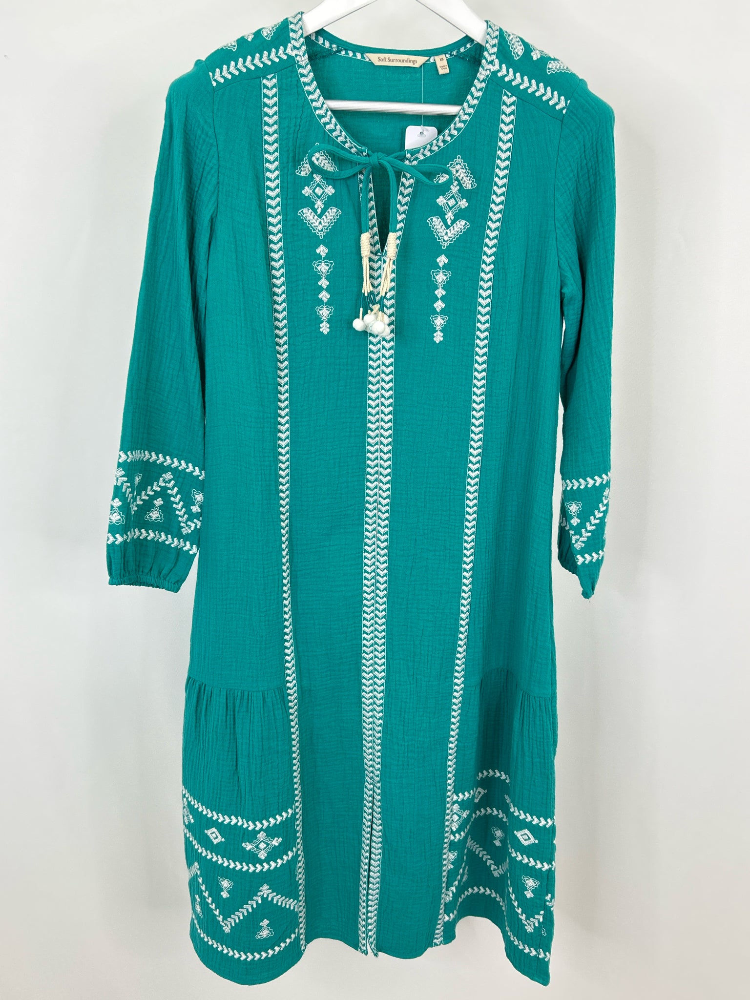 SOFT SURROUNDINGS Size XS GREEN AND WHITE Women Dress