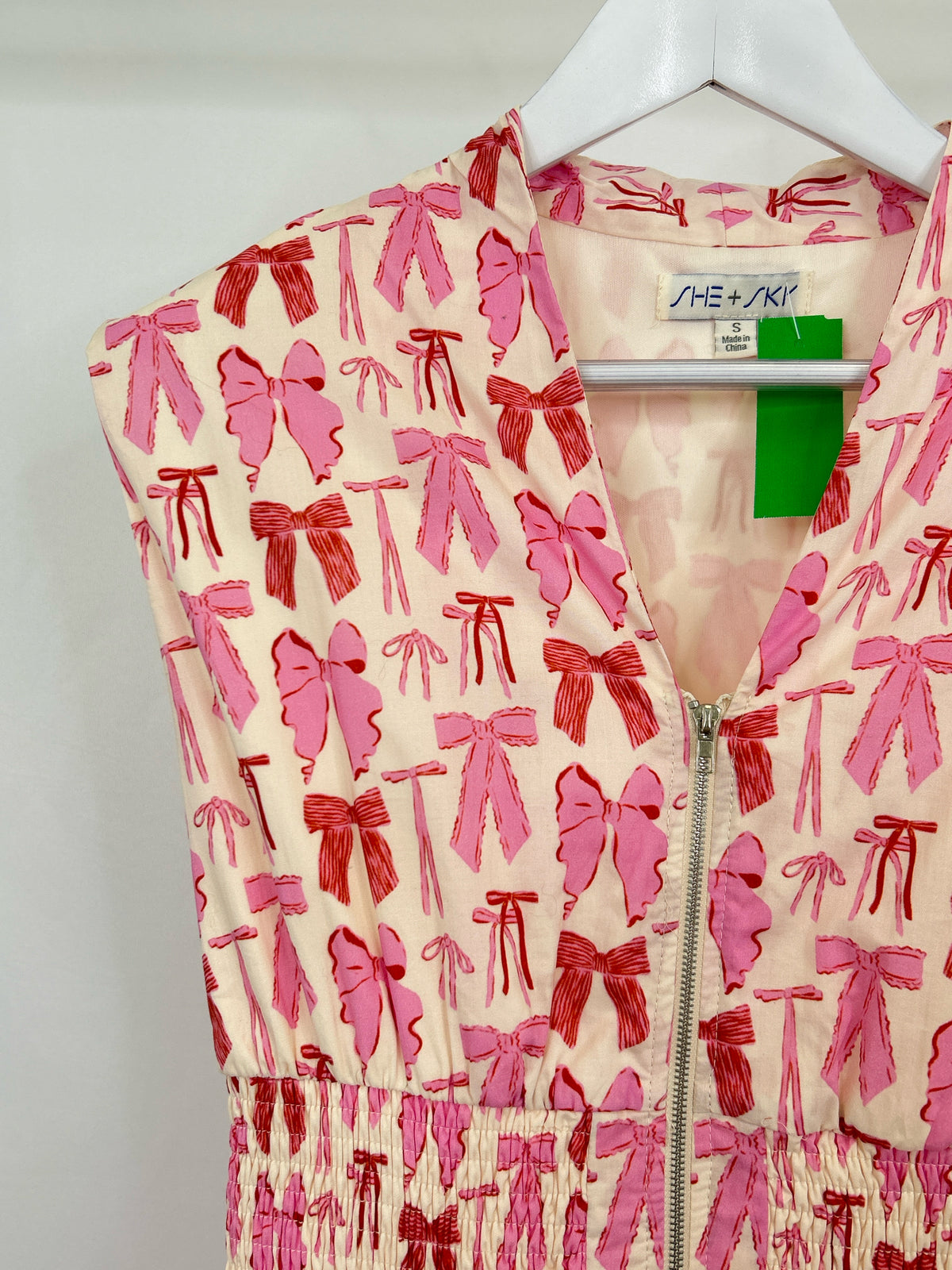 SHE + SKY Size S Cream & Pink Women Dress