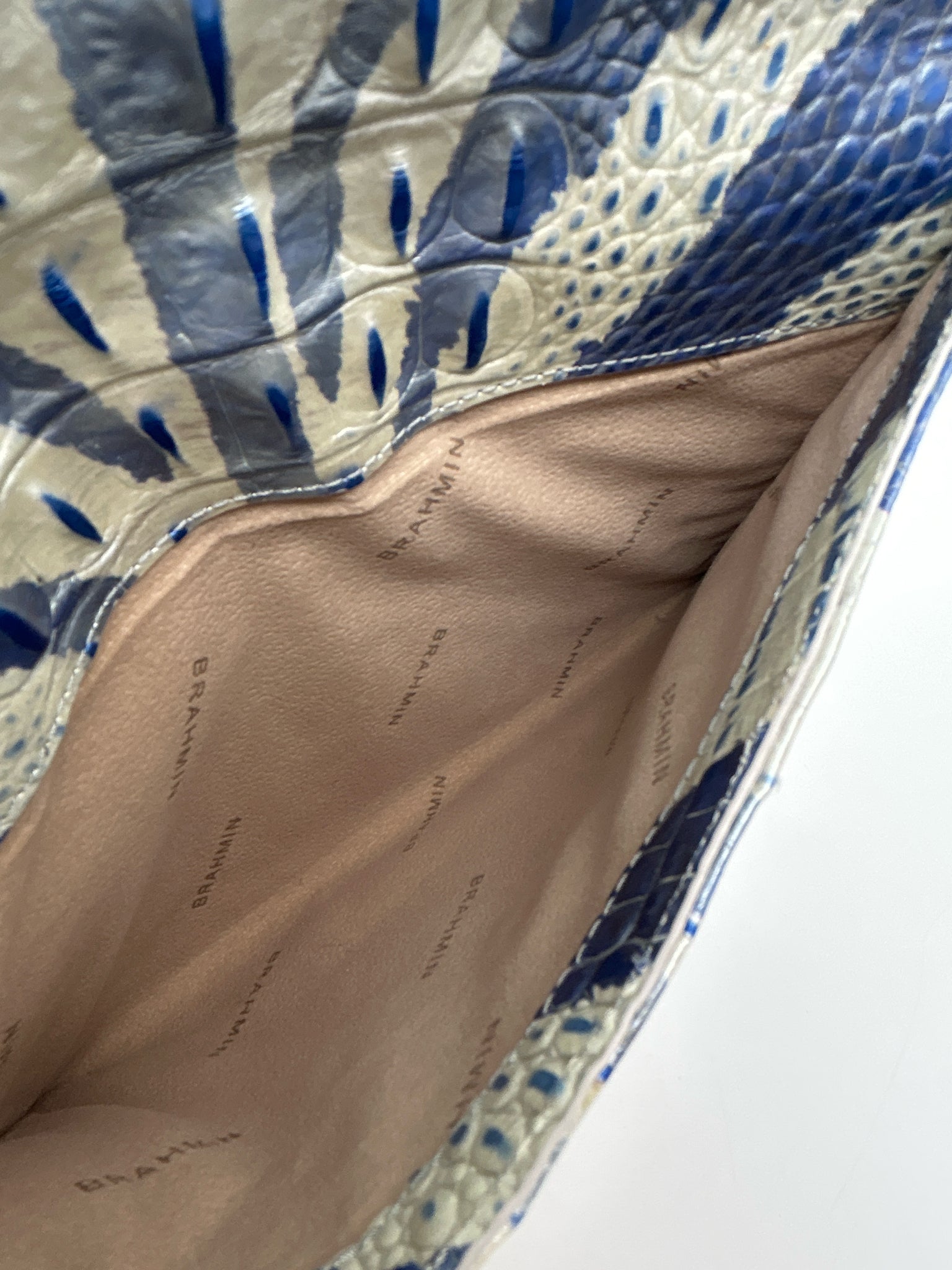 BRAHMIN blue and white Women Clutch