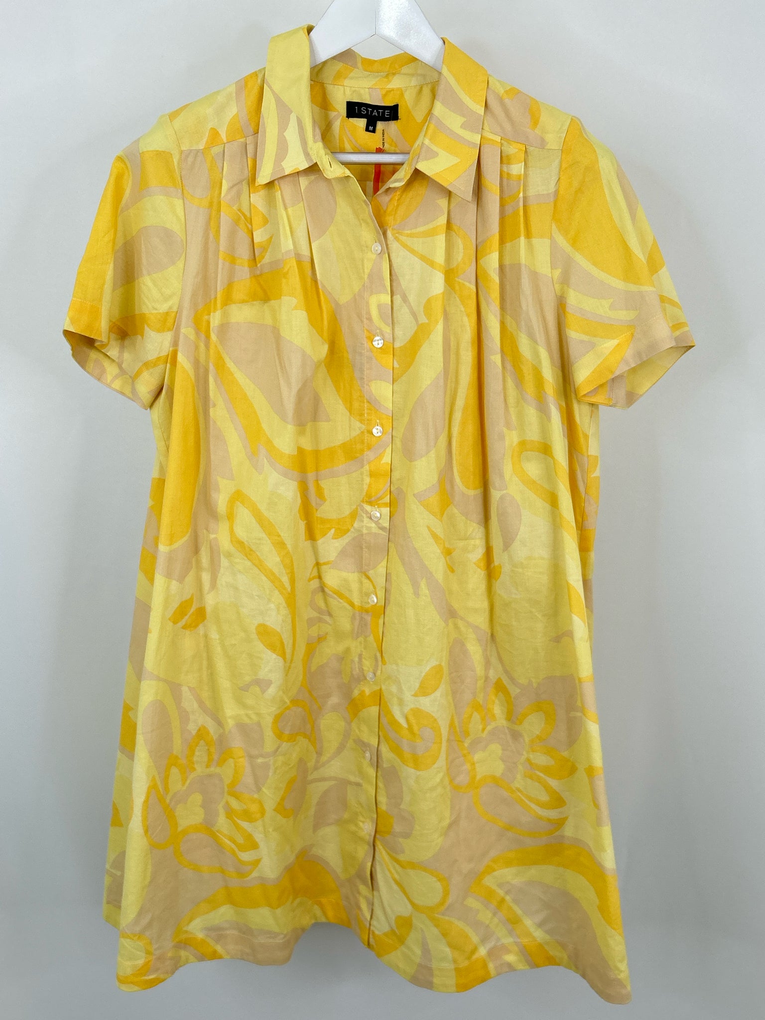 1. STATE Size M Yellow Print Women 2-Piece Dress Set