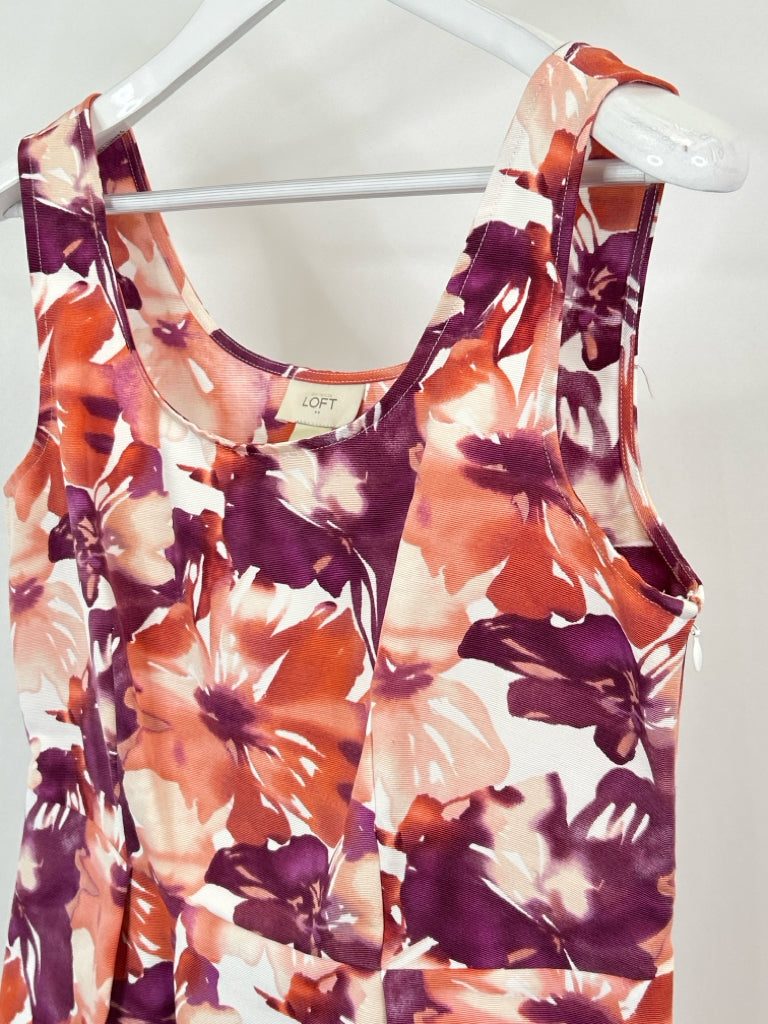 ANN TAYLOR LOFT Size 10 Coral Print Women's Dress