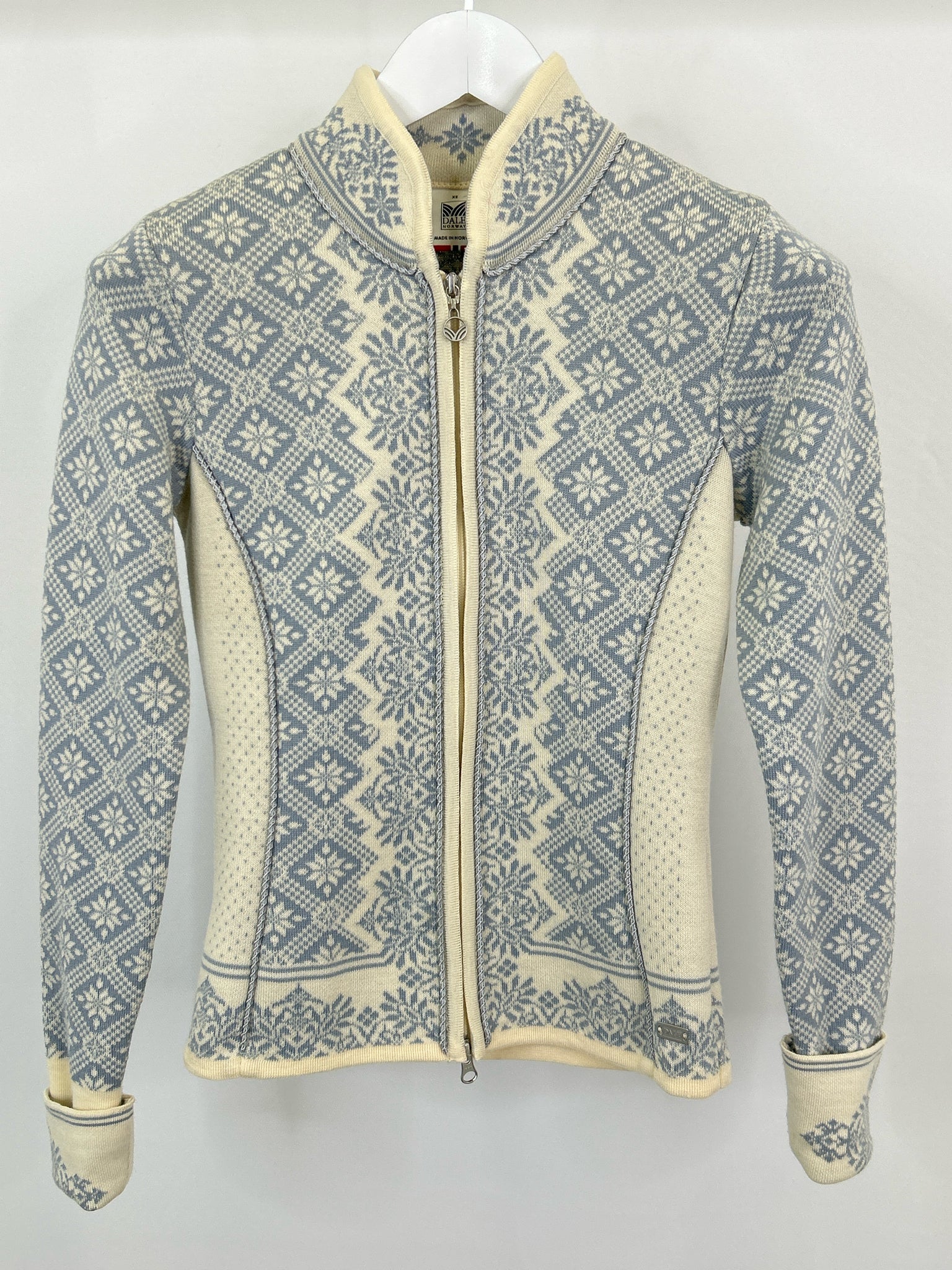 DALE OF NORWAY Size XS Blue and Ivory Women Cardigan