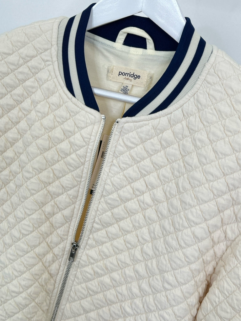 Porridge Women Size M IVORY AND BLUE Jacket