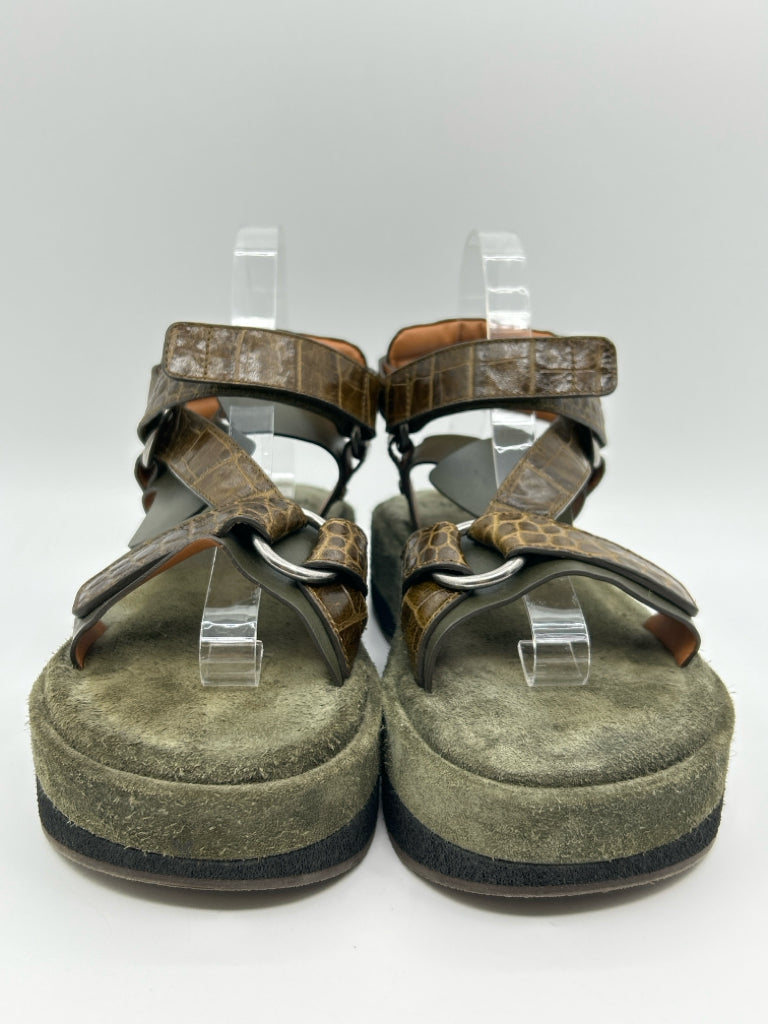 CHLOE Size 39 Brown and Green Women's Sandal