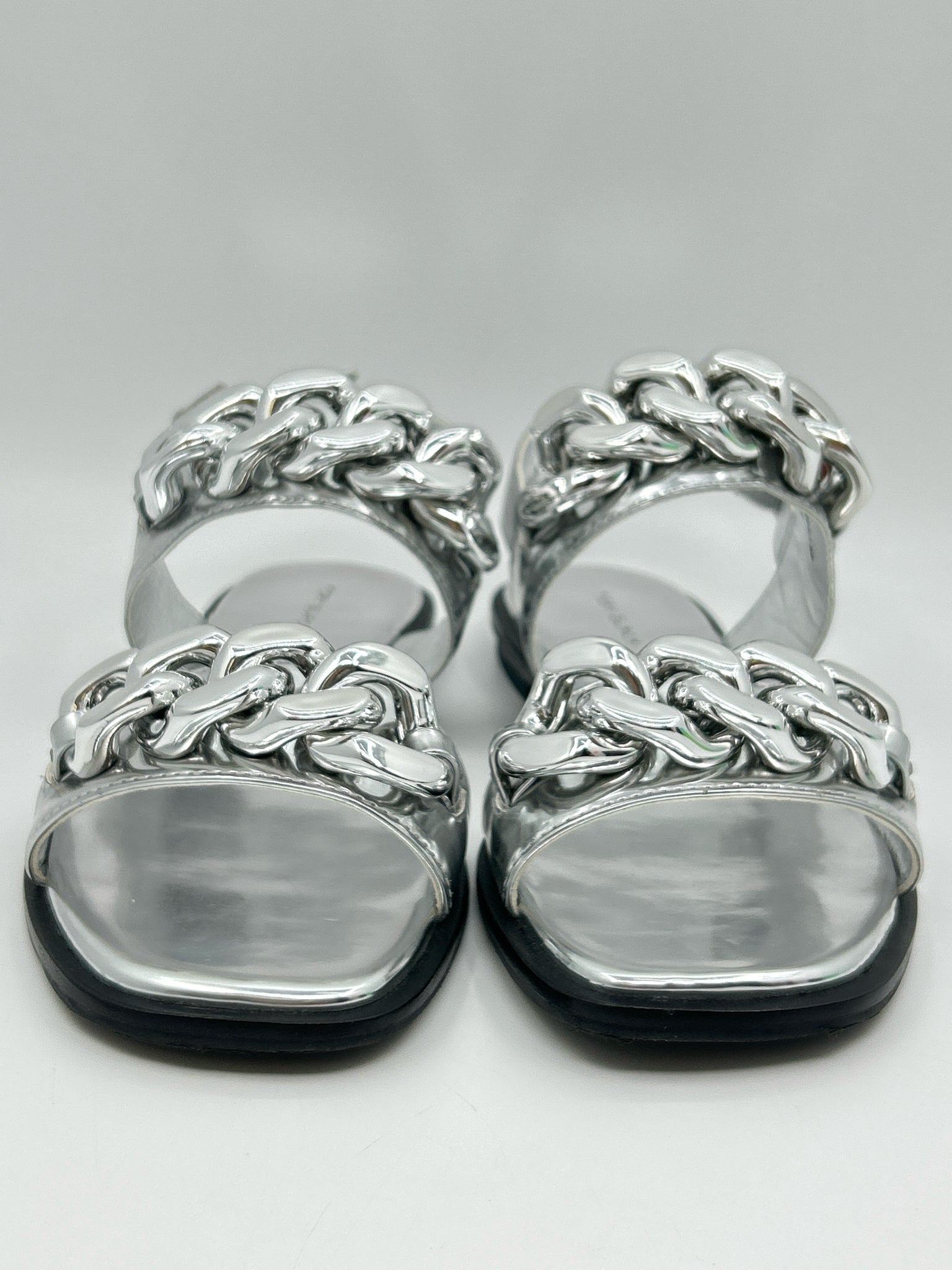 TORY BURCH Size 8.5M METALLIC SILVER Women Sandal
