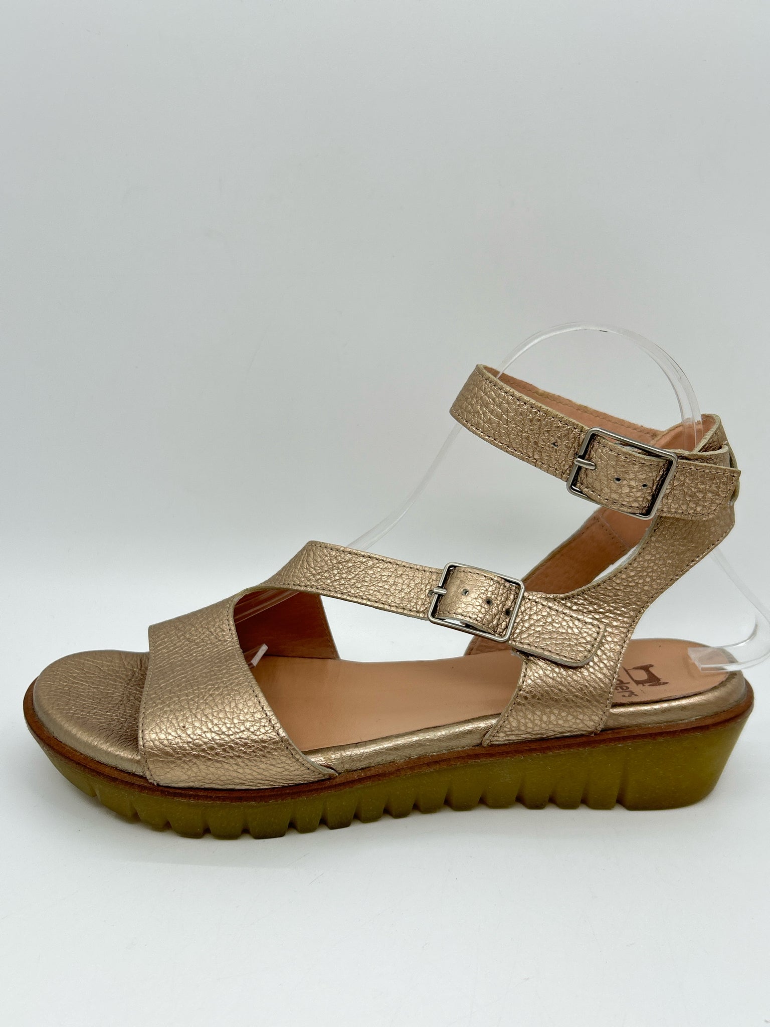 Wonders Size 40 Gold Women Sandal