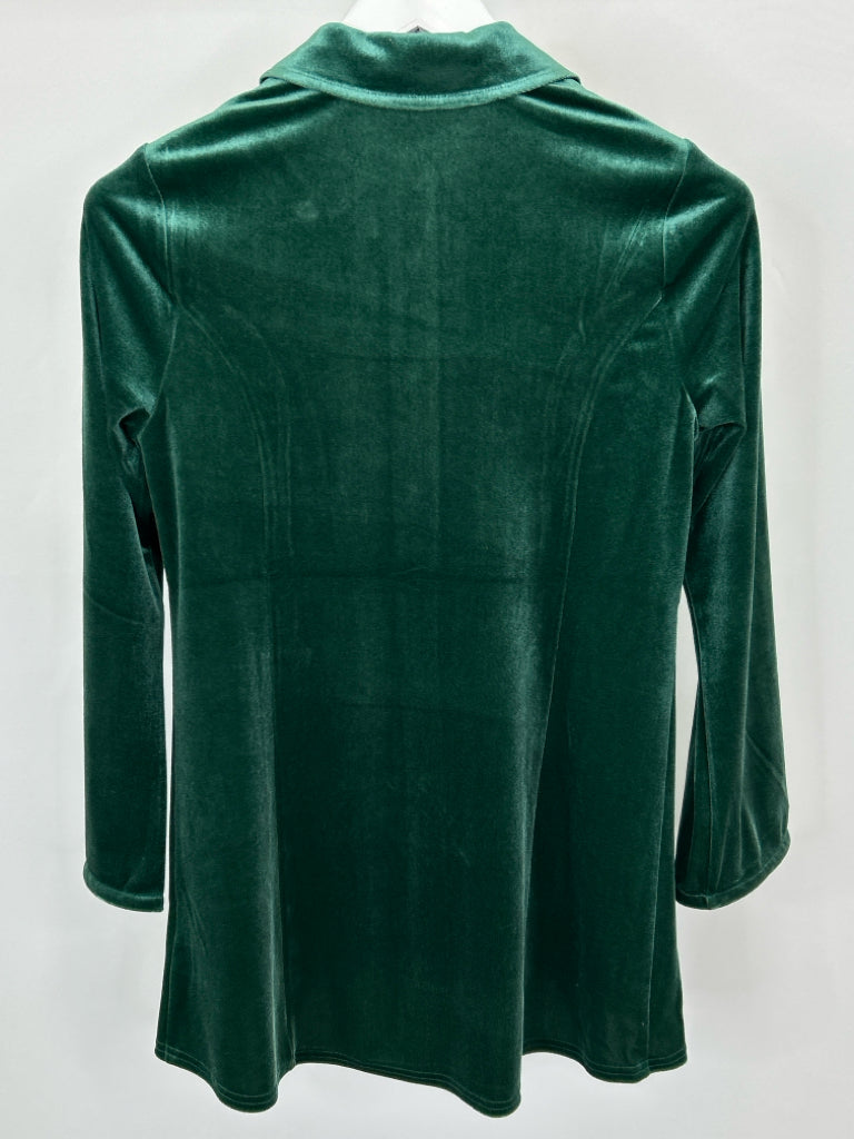 SOFT SURROUNDINGS Women Size XS Green Velvet Shirt NWT