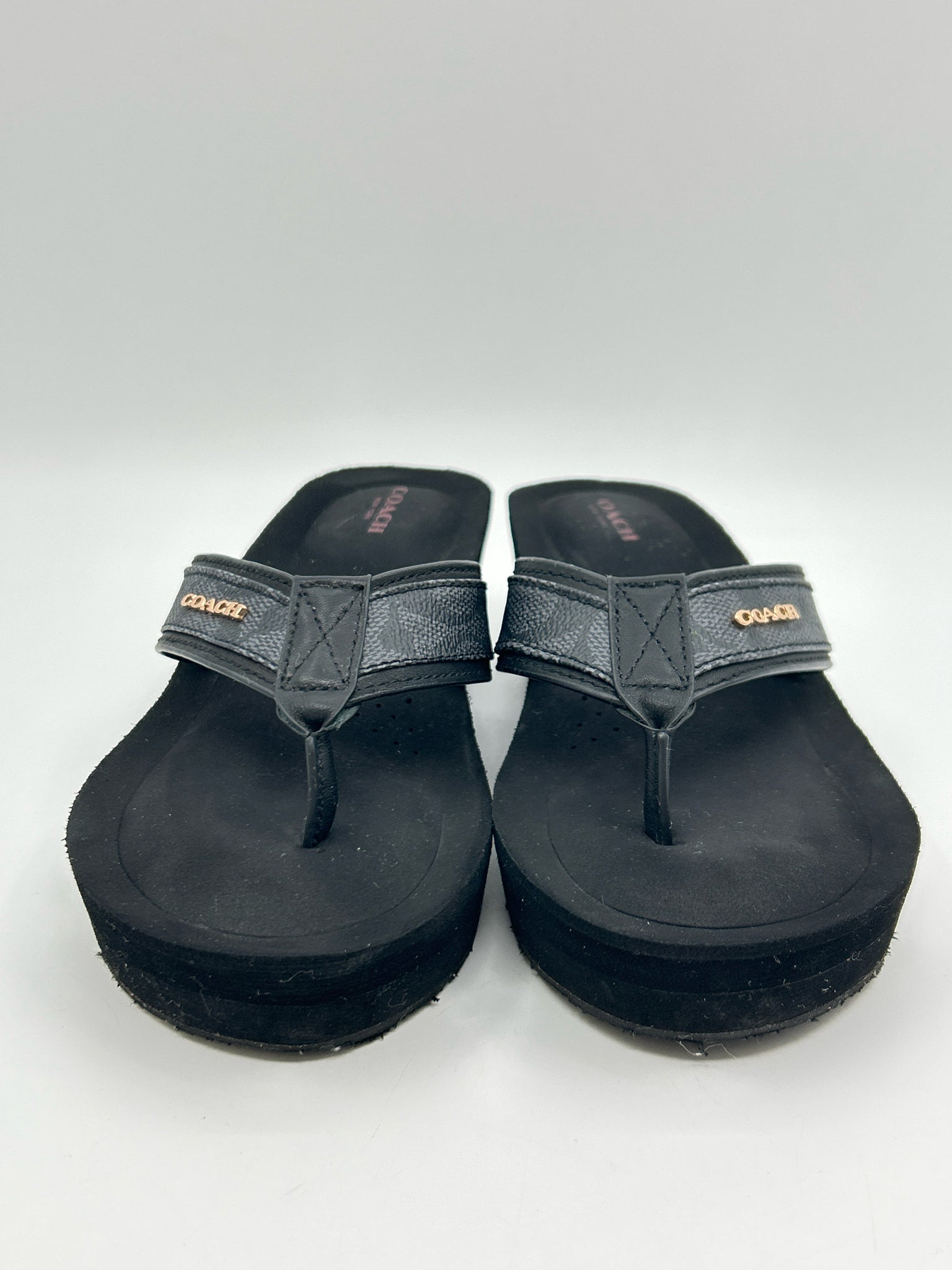 Coach Size 7.5M Black Women Sandal