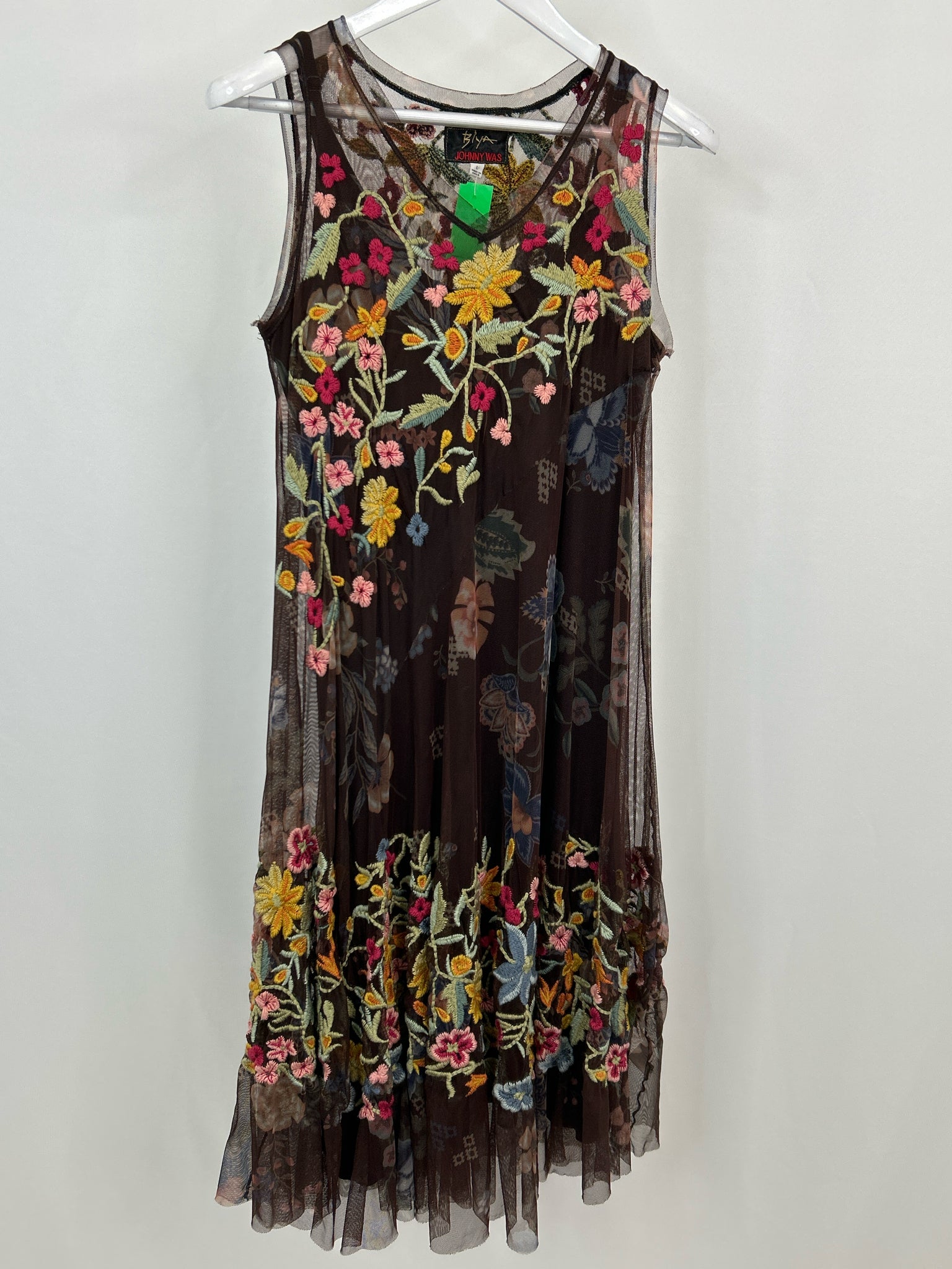 JOHNNY WAS Size L Brown floral Women Dress