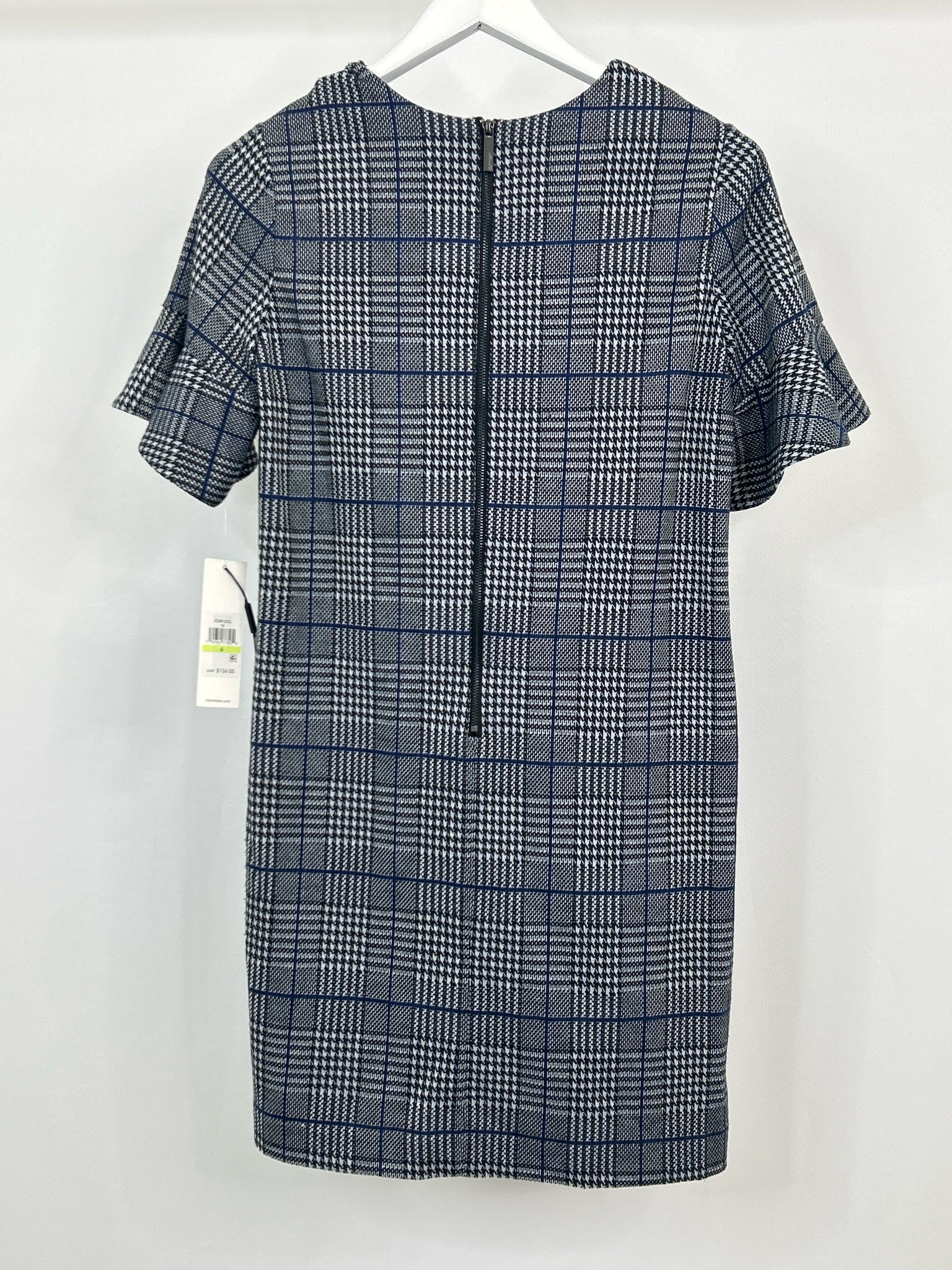 CALVIN KLEIN Size 4 Navy plaid Women Dress