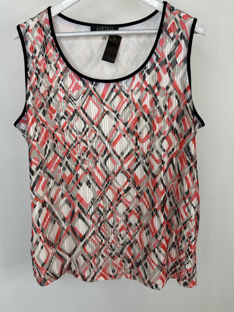 KASPER Size 1X red and white Women 2-piece Set