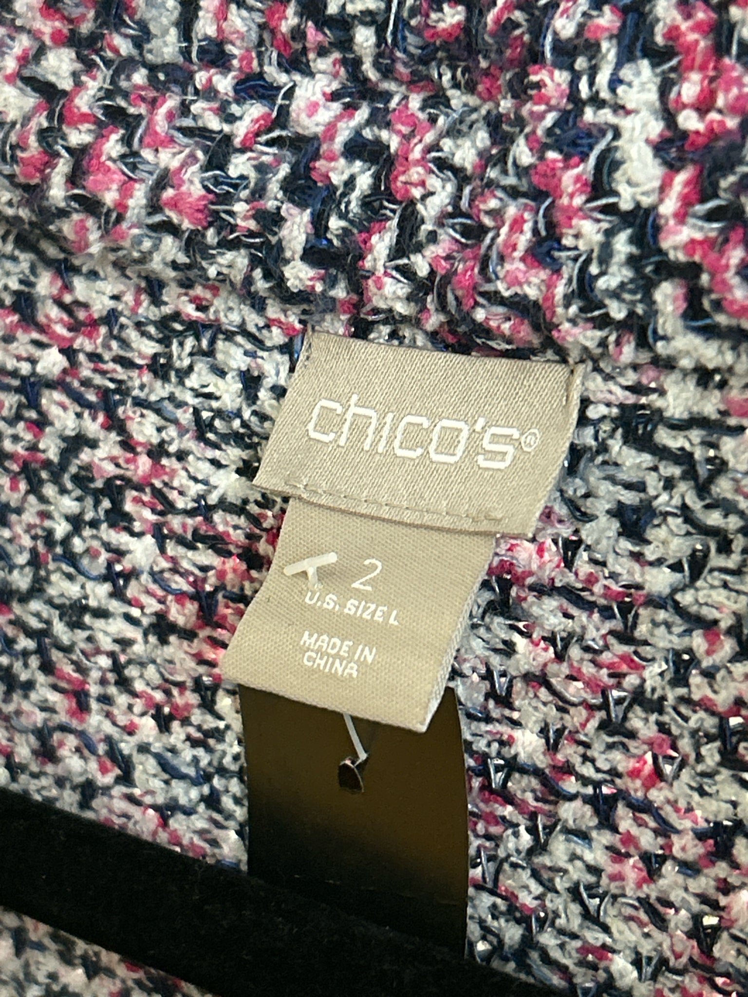 CHICO'S Size L pink and navy Women Jacket