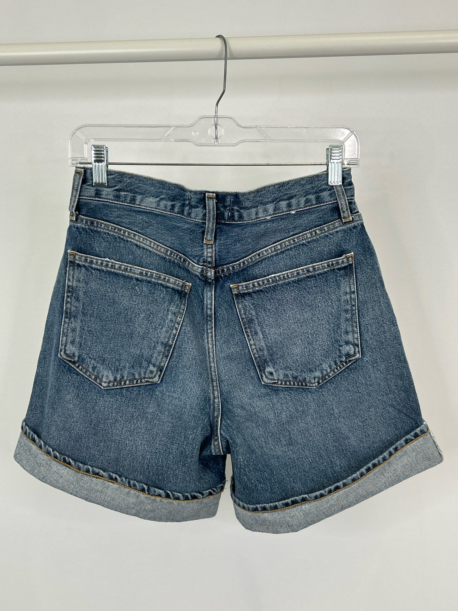 AGOLDE Size 25/0 BLUE DENIM Women Shorts