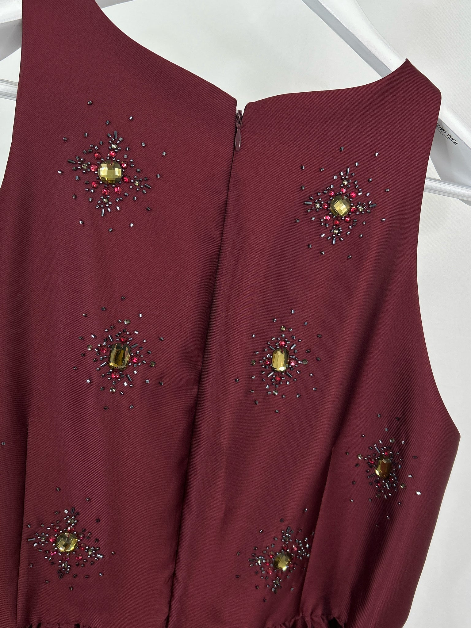 ADRIANNA PAPELL Size 16 Burgundy Women Dress NWT