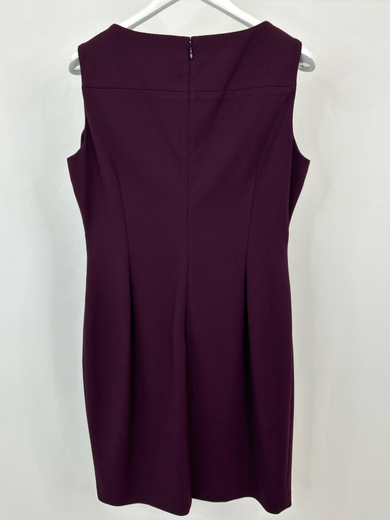 CALVIN KLEIN Size 14 Burgundy Dress