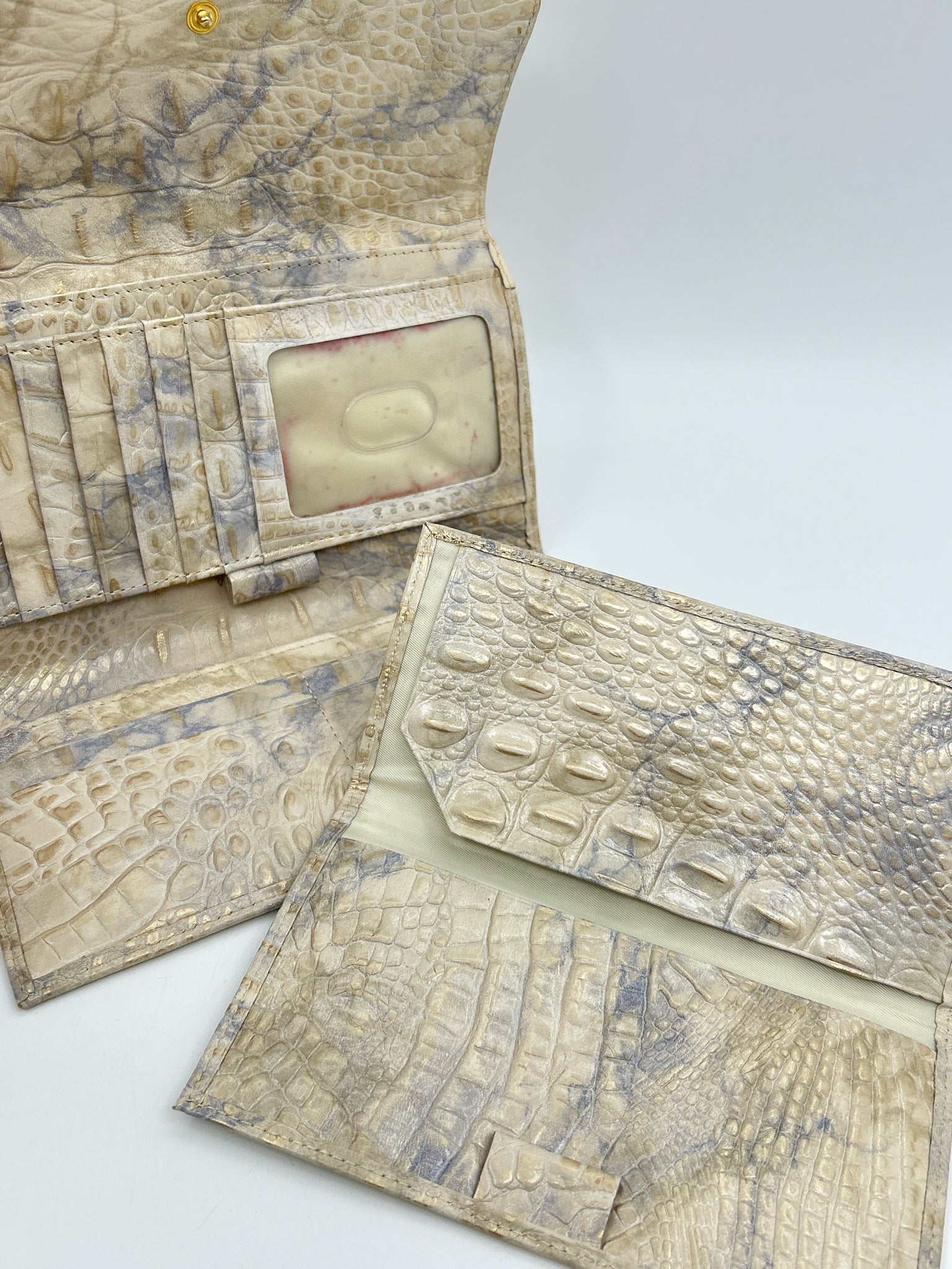 BRAHMIN Cream and Blue Women Wallet