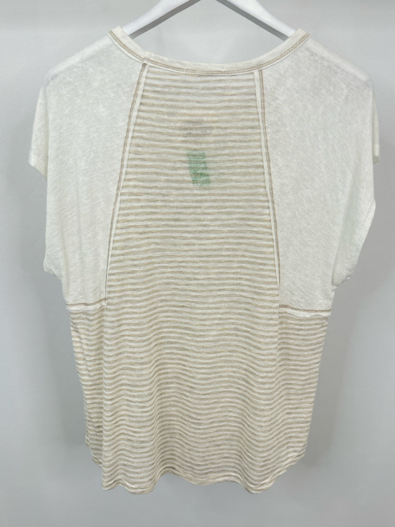 WASABI+MINT Size S Oatmeal Striped Top NWT