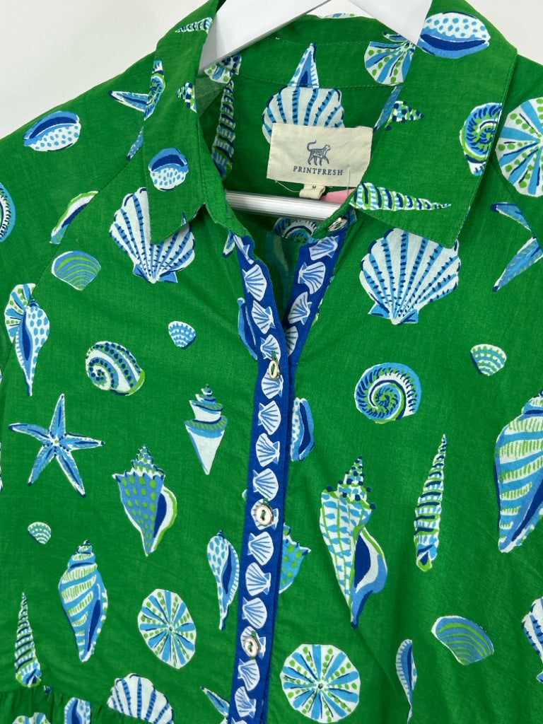 Printfresh Size M Green and Blue Women's Dress