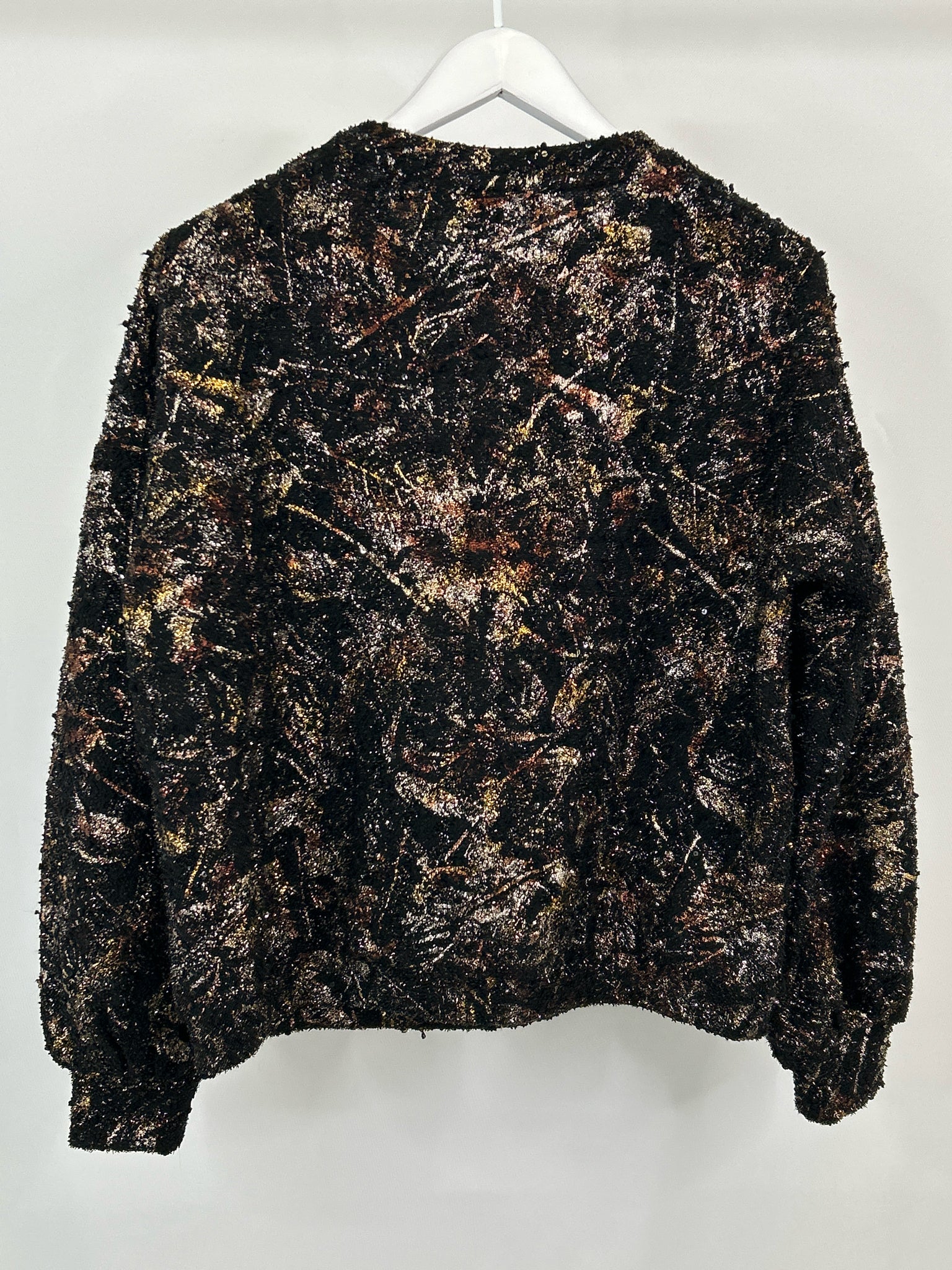 BURU Size S Black Metallic Women Top