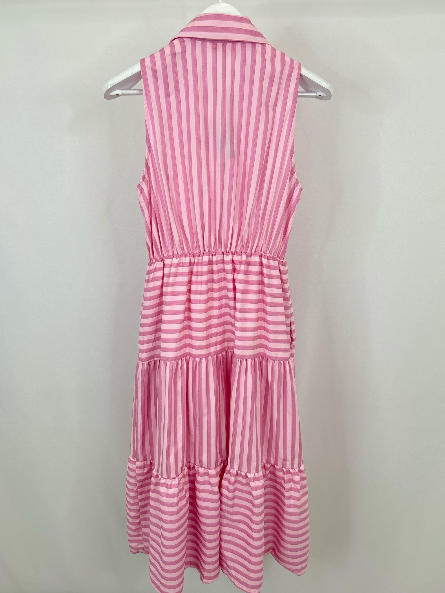 ENTRO Size S Pink Striped Women's Dress