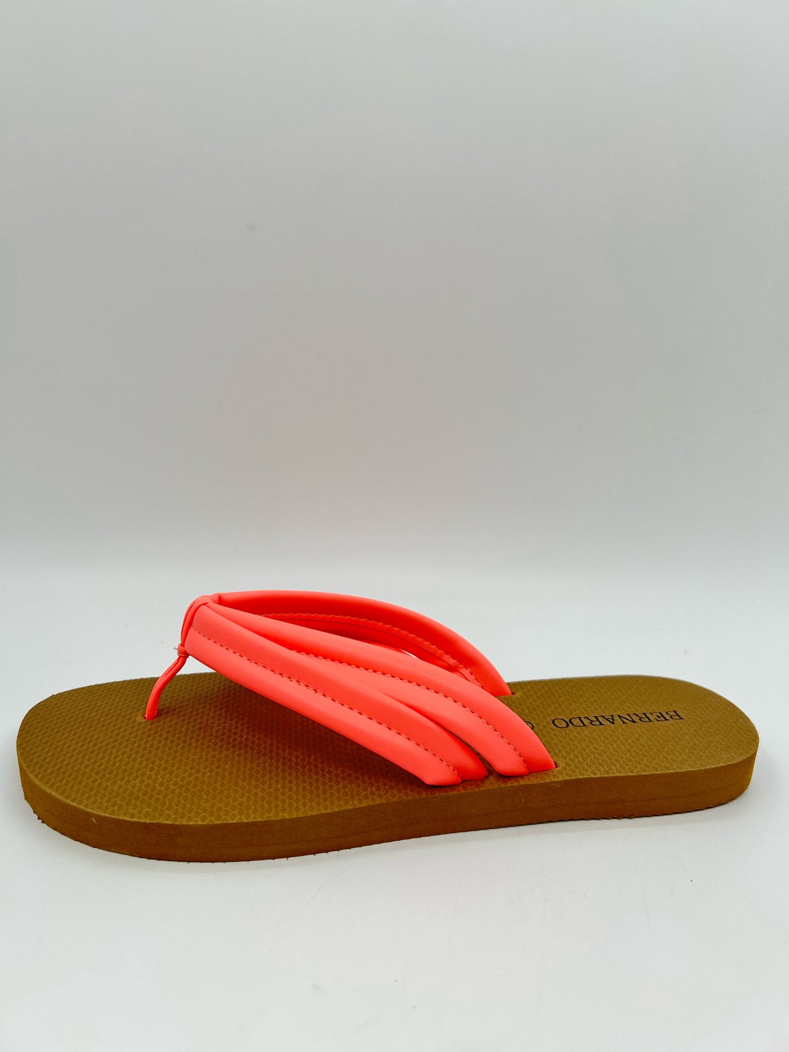 BERNARDO Size 11 Coral & Brown Women Flip flops