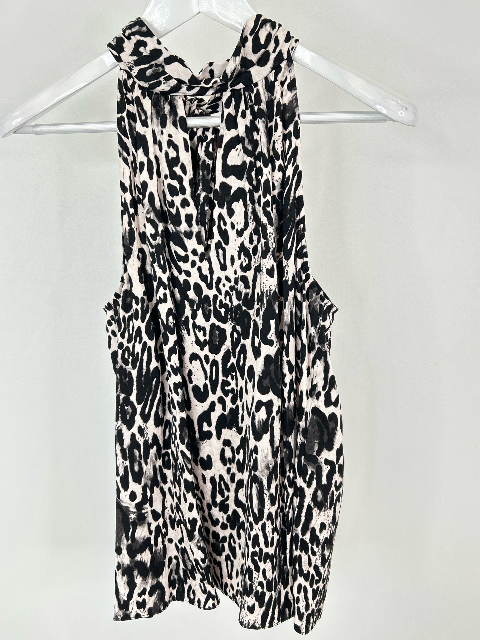 MILLY Size L Black Print Women Top