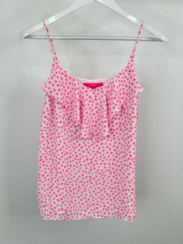 LILLY PULITZER Size M PINK AND WHITE Women's Top