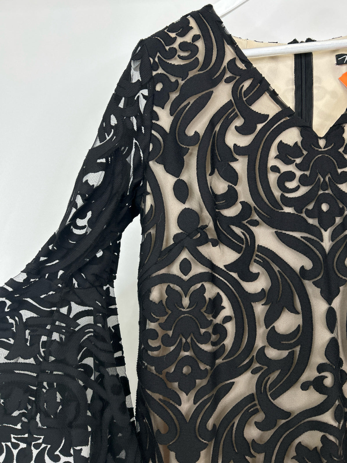Prelude Size L Black Print Women Dress