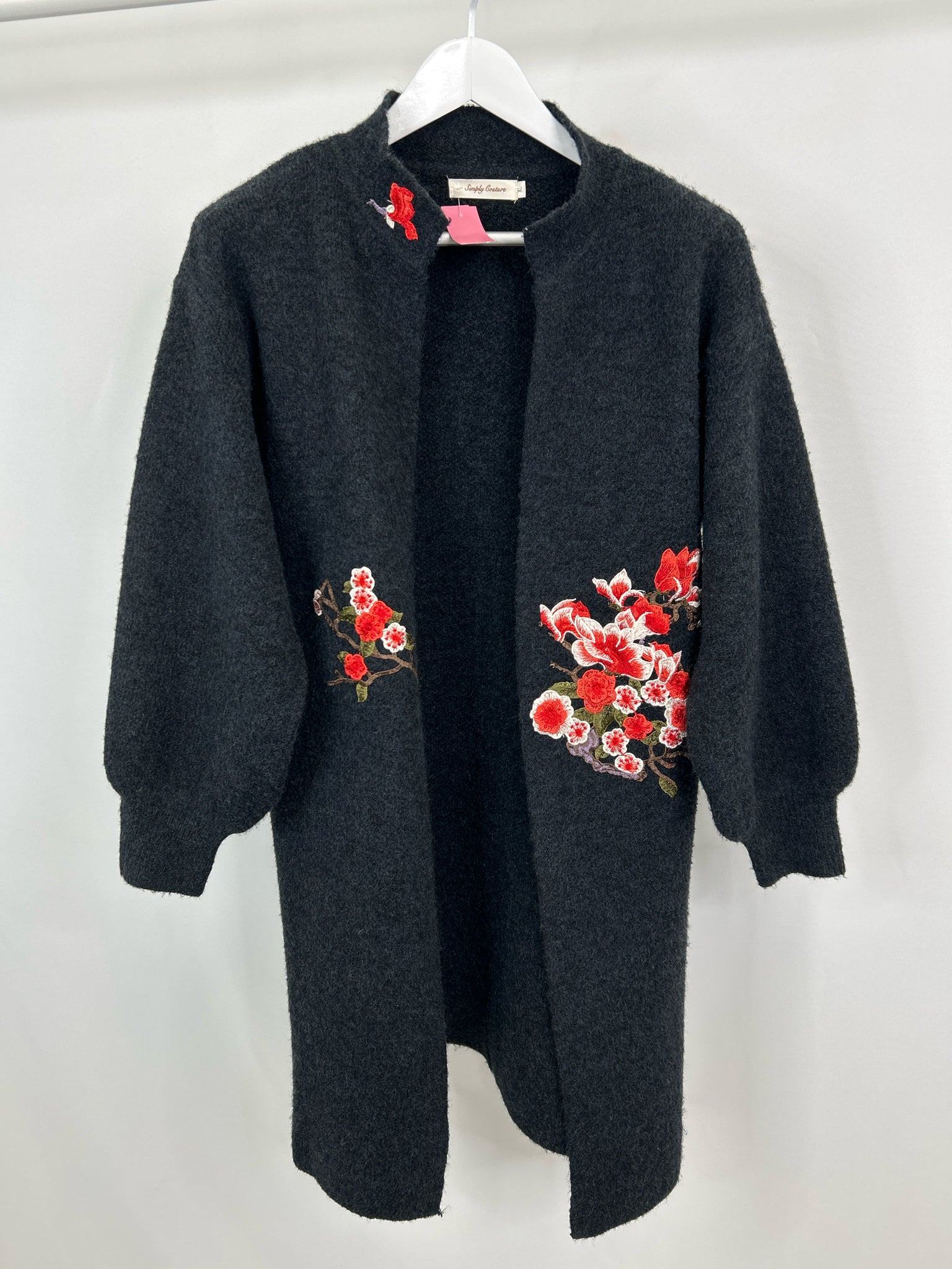 SIMPLY COUTURE Size XL Charcoal Print Women Jacket