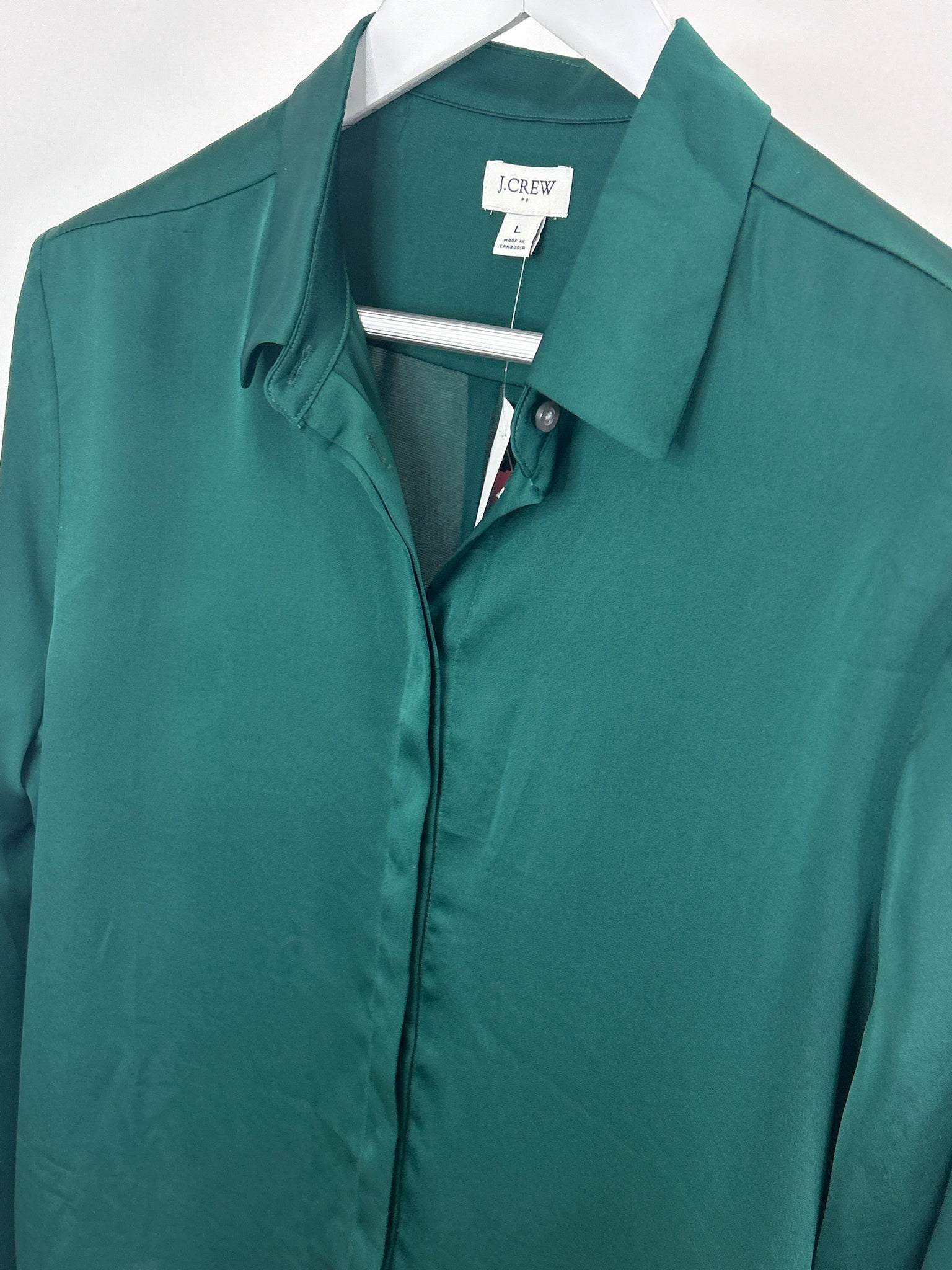 J CREW Size L Green Women Blouse