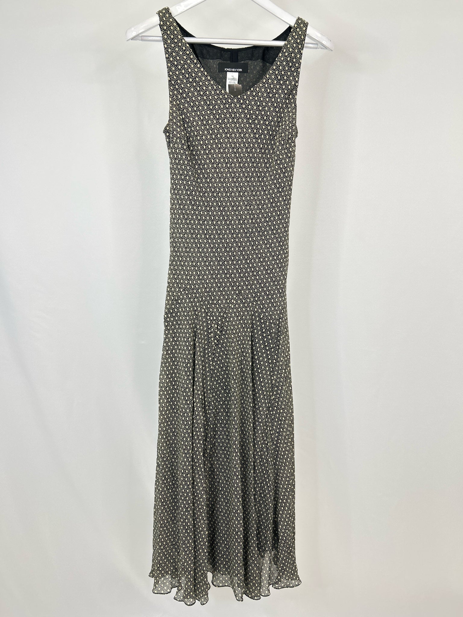 JONES NEW YORK Size 12 Black Print Women Dress