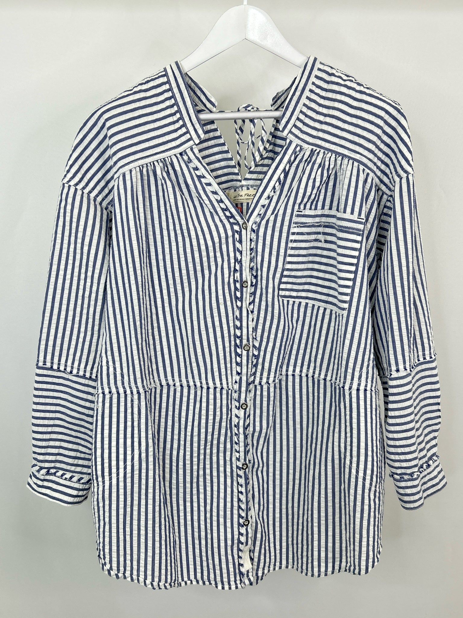 WE THE FREE Size L Blue Striped Women Tunic