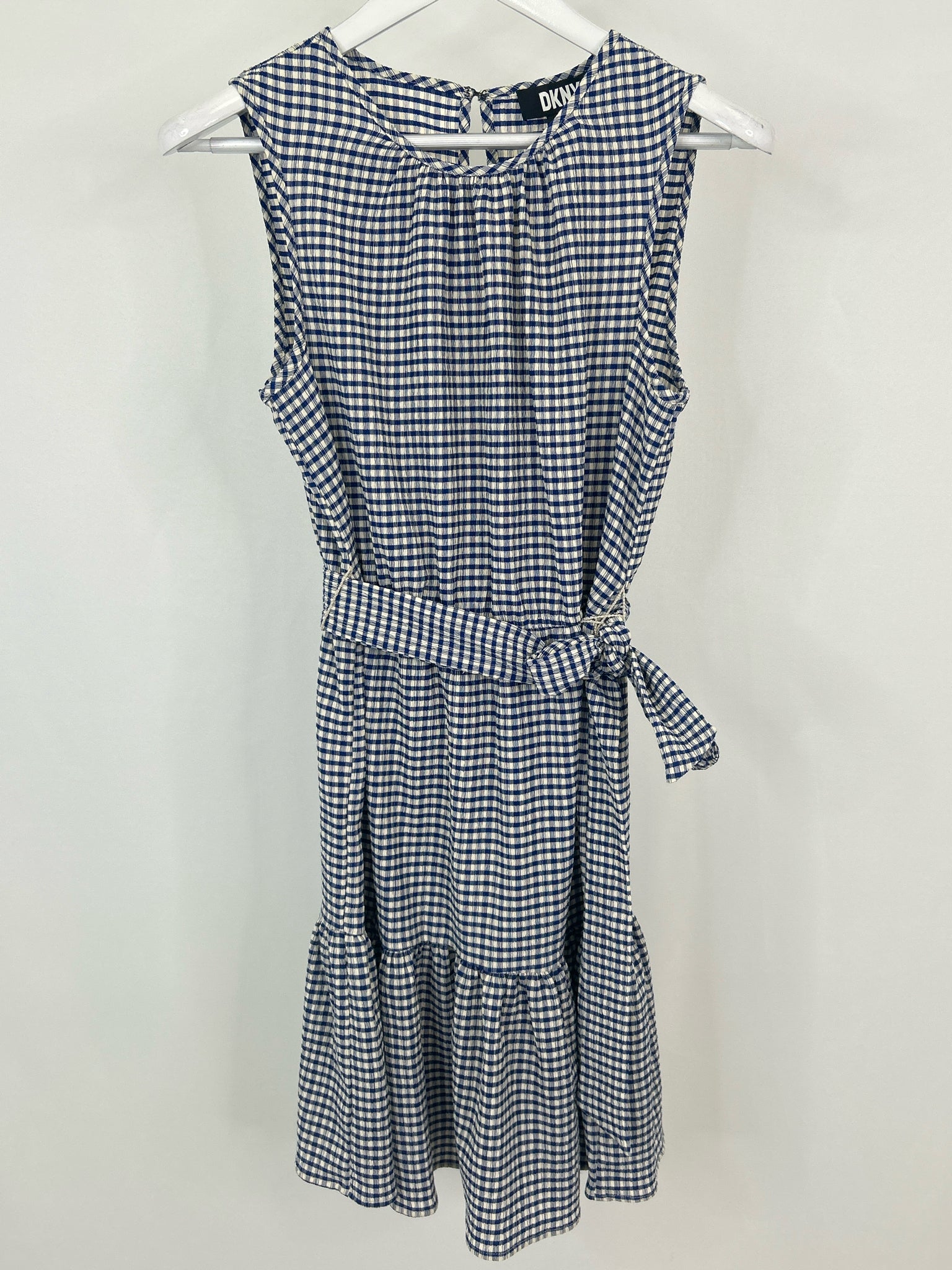 ANNE KLEIN Size 6 Blue and Ivory Women Dress