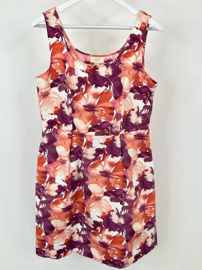 ANN TAYLOR LOFT Size 10 Coral Print Women's Dress