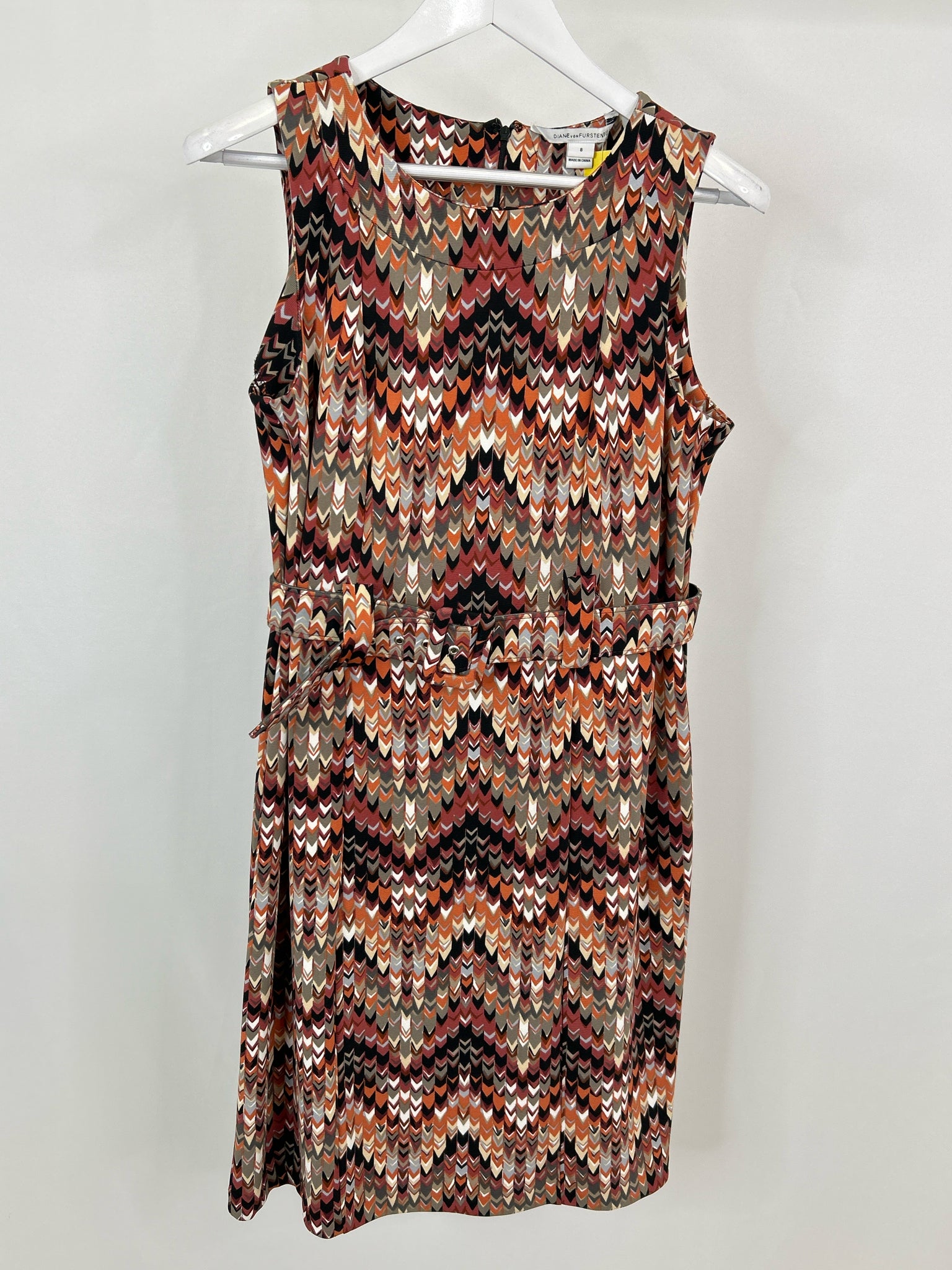 DIANE VON FURSTENBERG Size 8 Orange Print Women Dress
