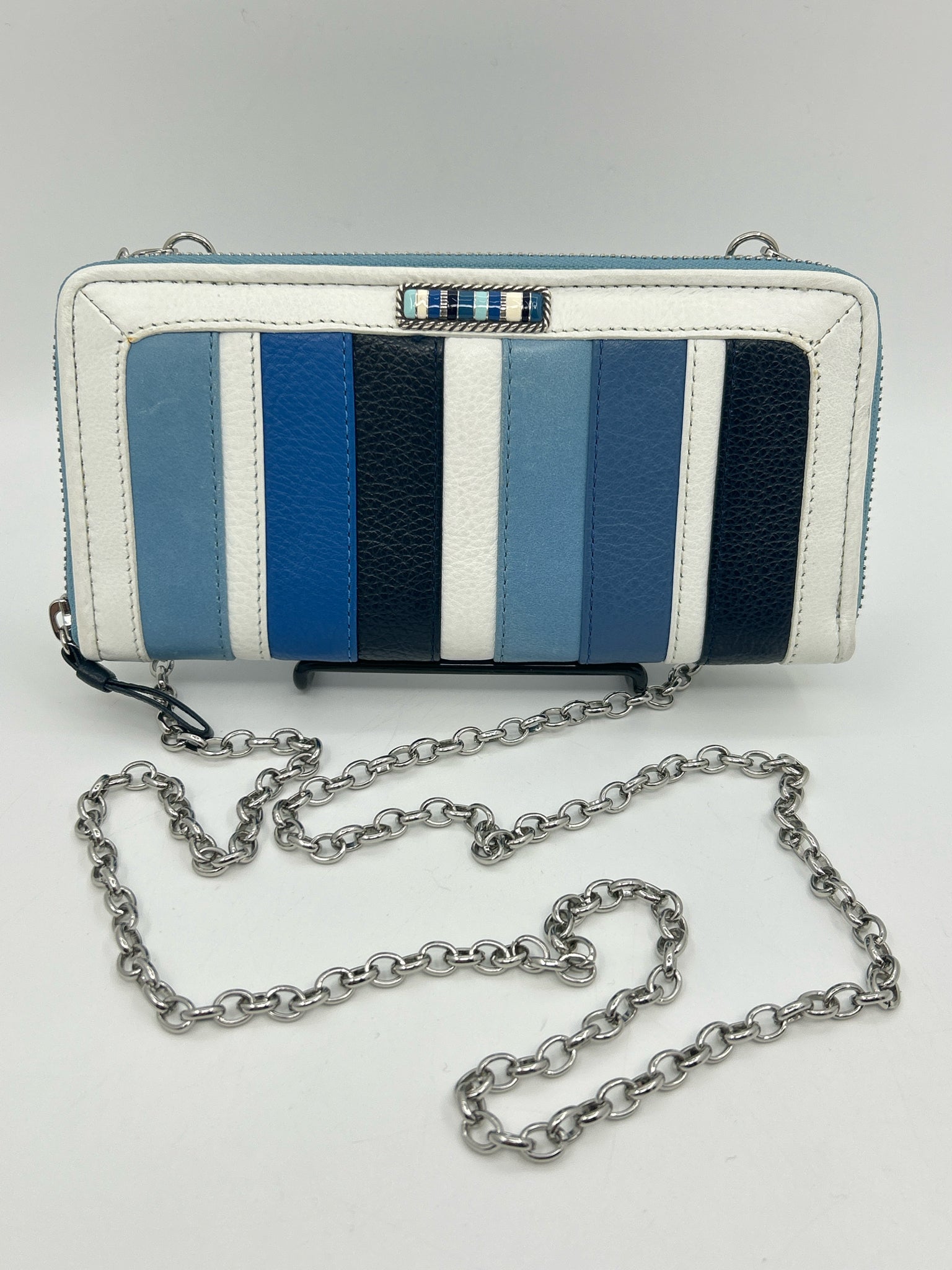 BRIGHTON blue and white Women Wallet