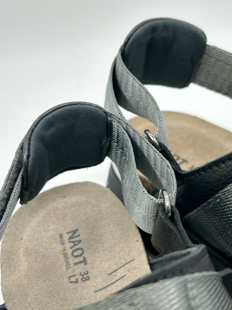 NAOT Size 7 Black and Silver Women's Sandal