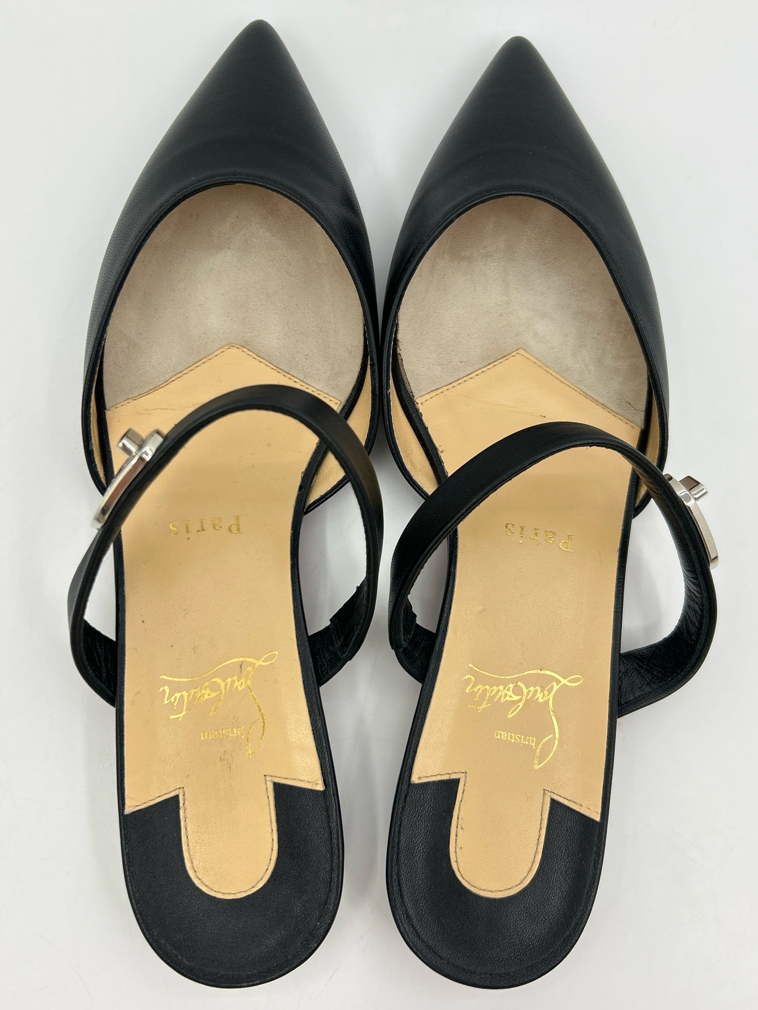 CHRISTIAN LOUBOUTIN Size 39.5 Black Women Flats