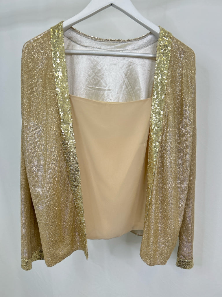 LT Lan Ting Bride Women Size XL Beige and Gold 3-Piece w/Pants NWT