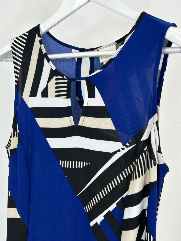 CHICO'S Size 8 blue and black Women's Dress