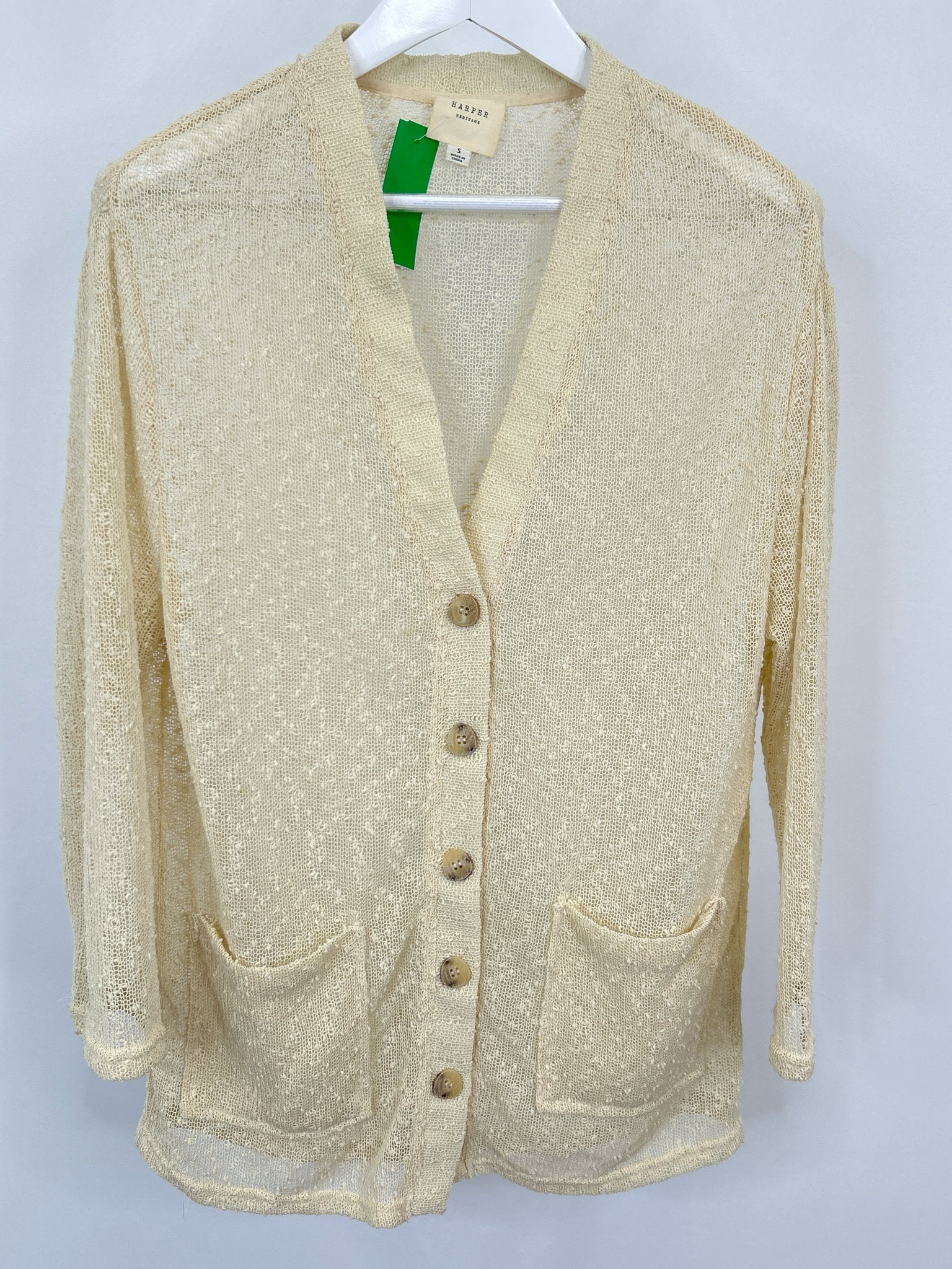 HARPER Size S Cream Women Cardigan
