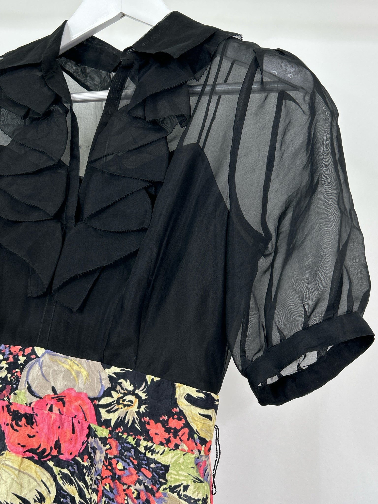 KAY UNGER Size 4 Black Floral Women Dress