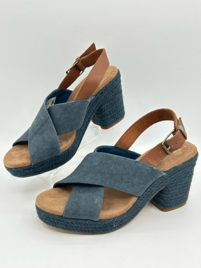 TOMS Size 7 Blue Sandal