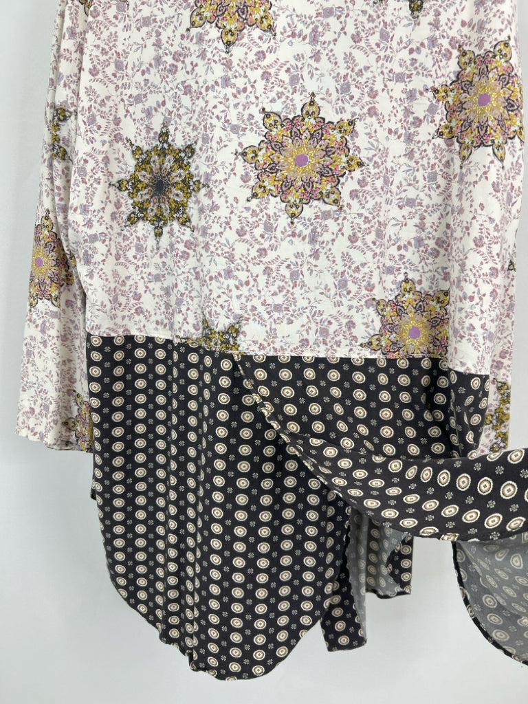FREE PEOPLE Size L LAVENDER FLORAL Women's Kimono